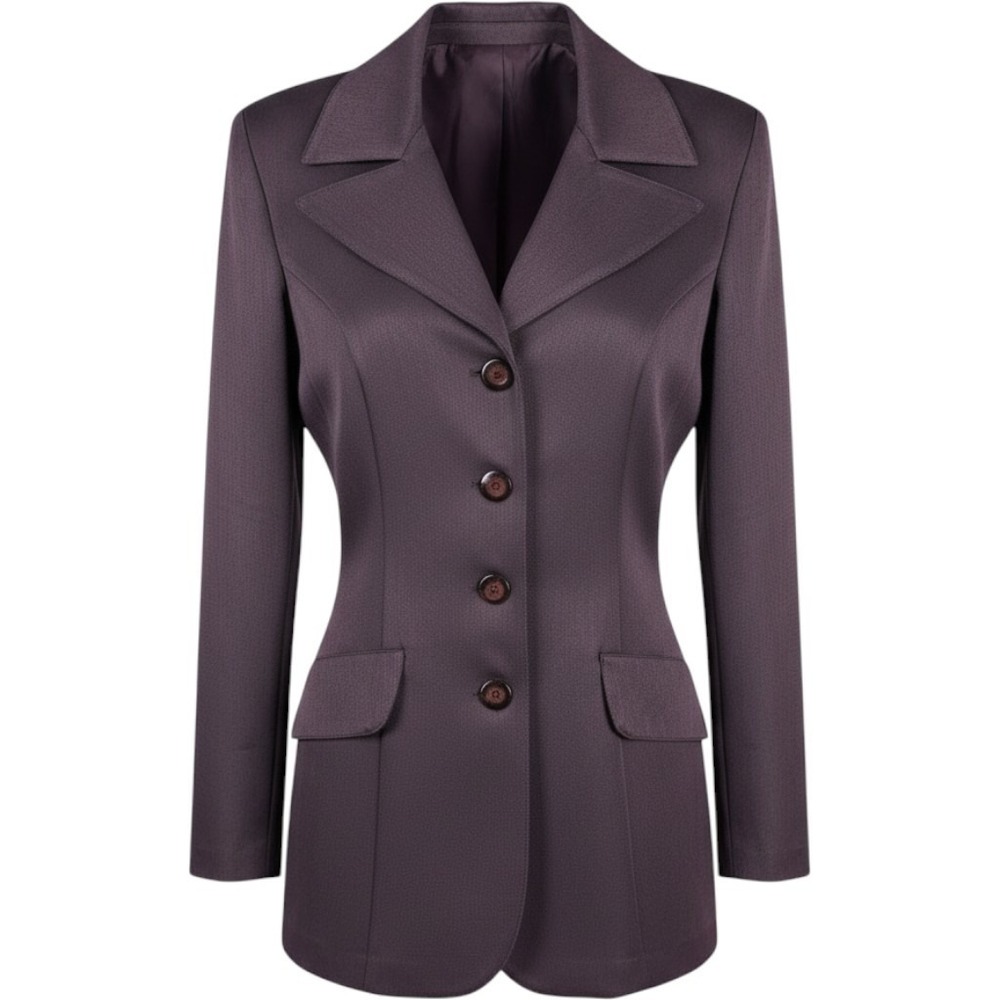 La Belle Fashions Plum Purple 4-Button Tailored Blazer Jacket Made in USA Sz M